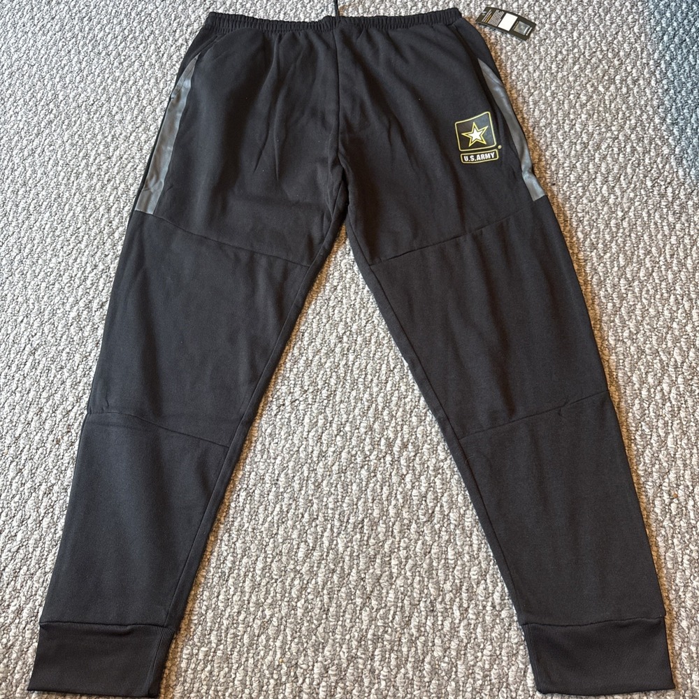 US Army Men's Joggers Activewear Black Size XL Large Logo Graphic Drawstring New
